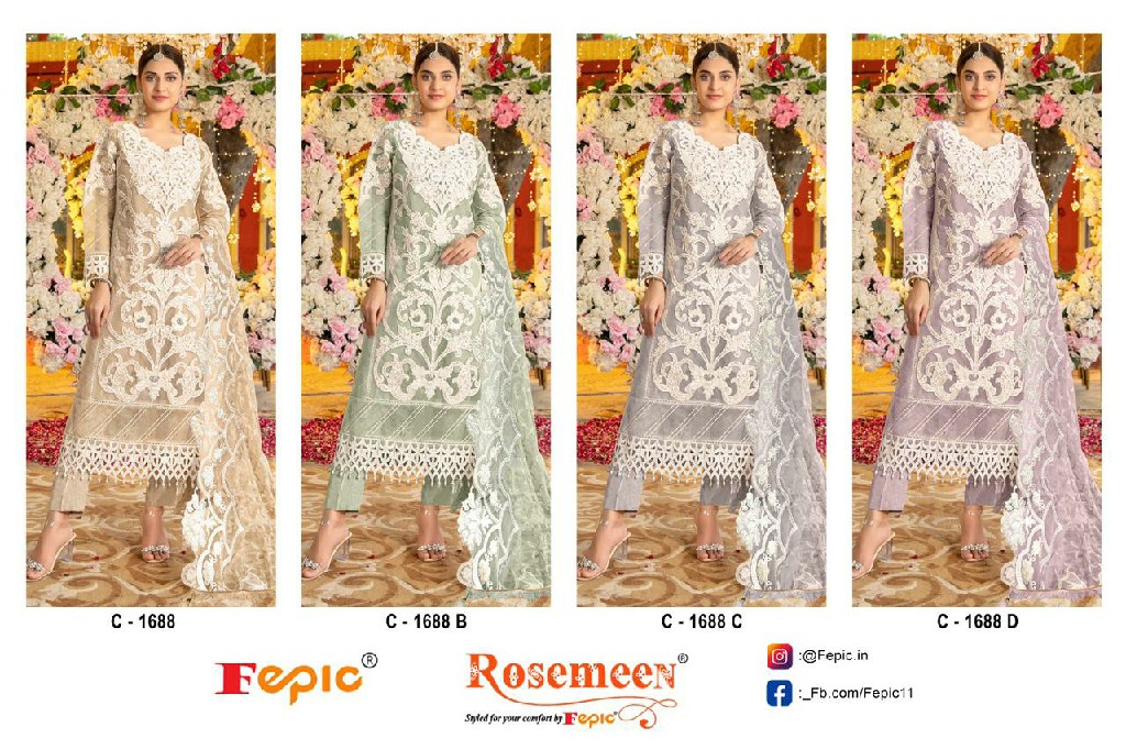 Fepic Rosemeen C-1688 Wholesale Indian Pakistani Salwar Suits