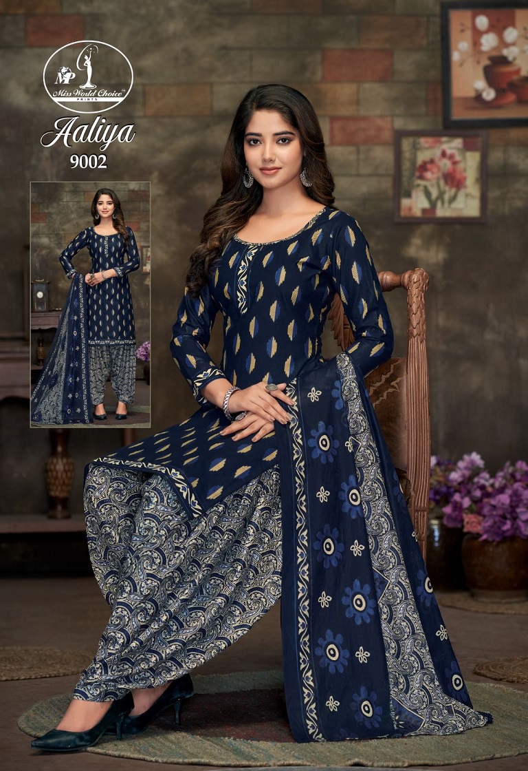 Miss World Aaliya Vol-9 Wholesale Pure Cotton Printed Dress Material