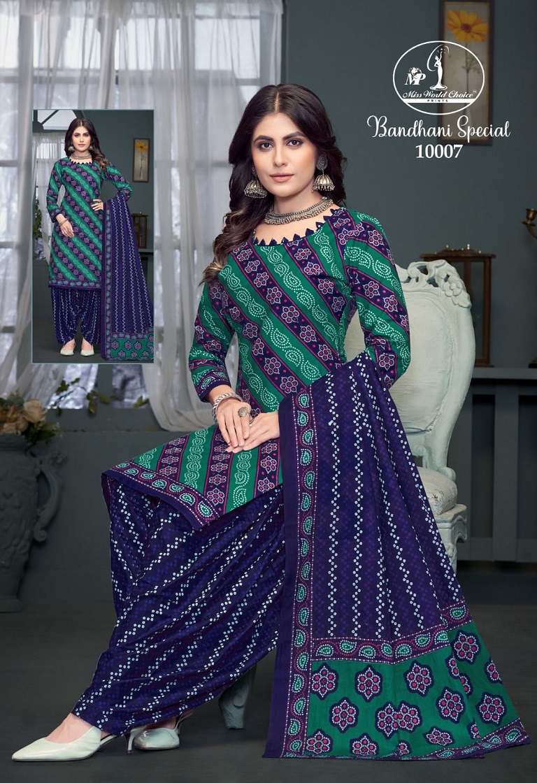 Miss World Bandhani Special Vol-10 Wholesale Cotton Printed Dress Material