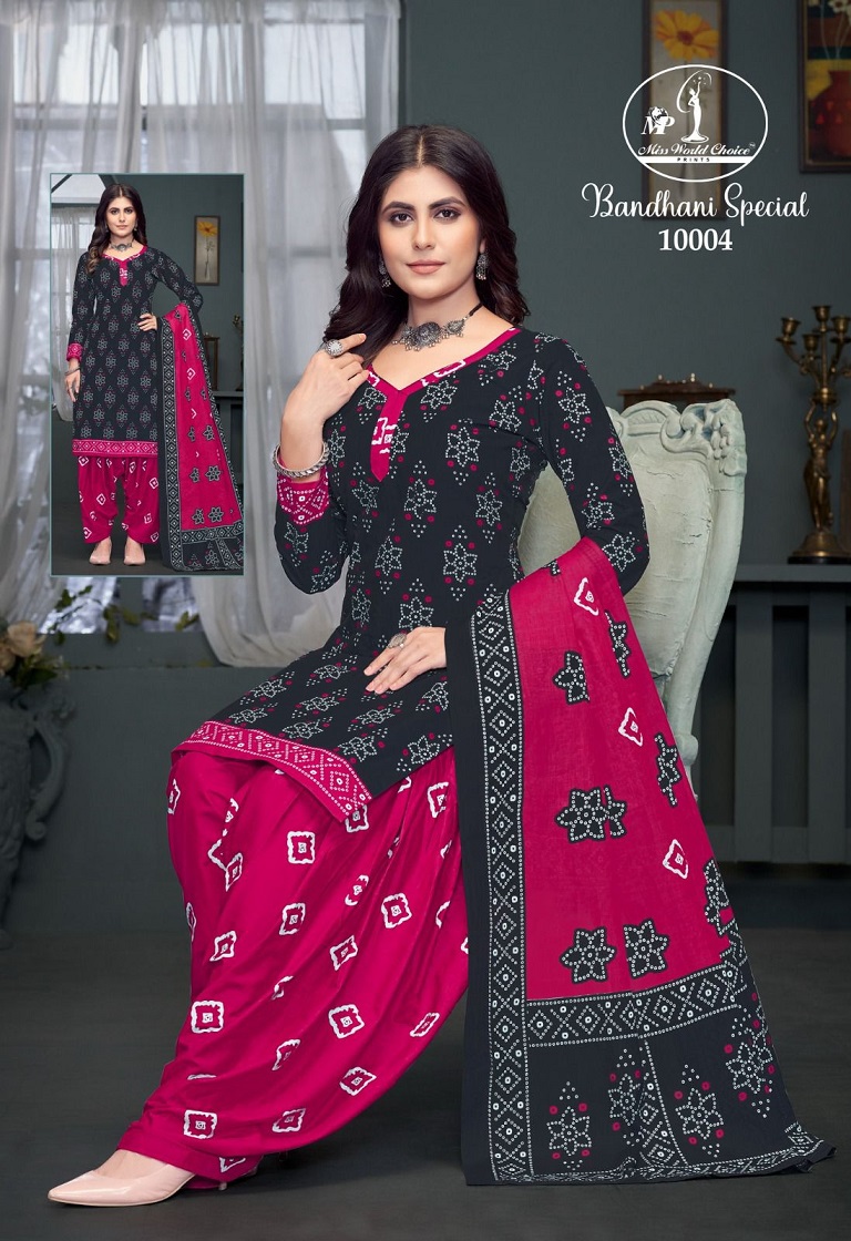 Miss World Bandhani Special Vol-10 Wholesale Cotton Printed Dress Material