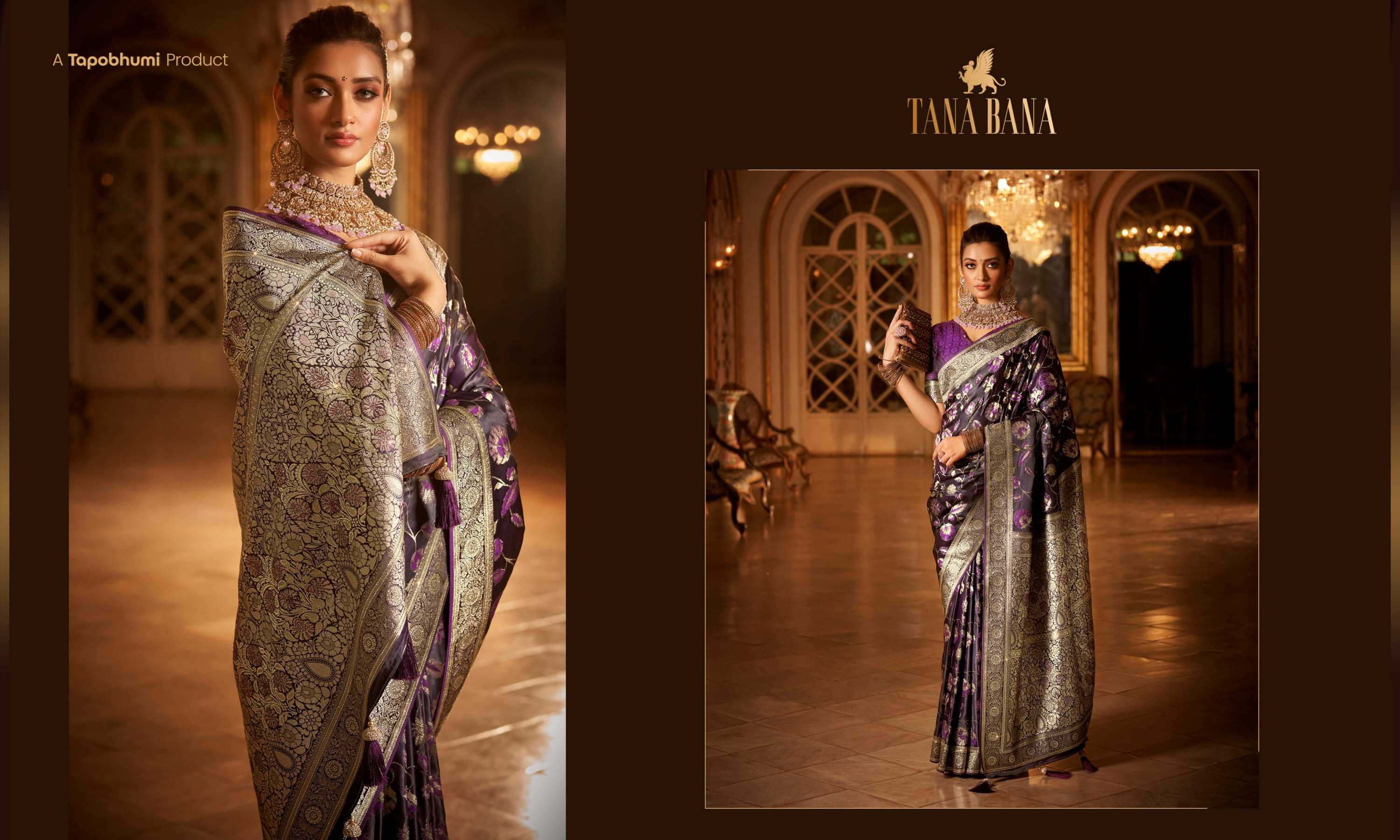 TANA BANA 2655 FANCY SATIN SILK SIROSKI WORK EXCLUSIVE DESIGN SAREE SUPPLIER