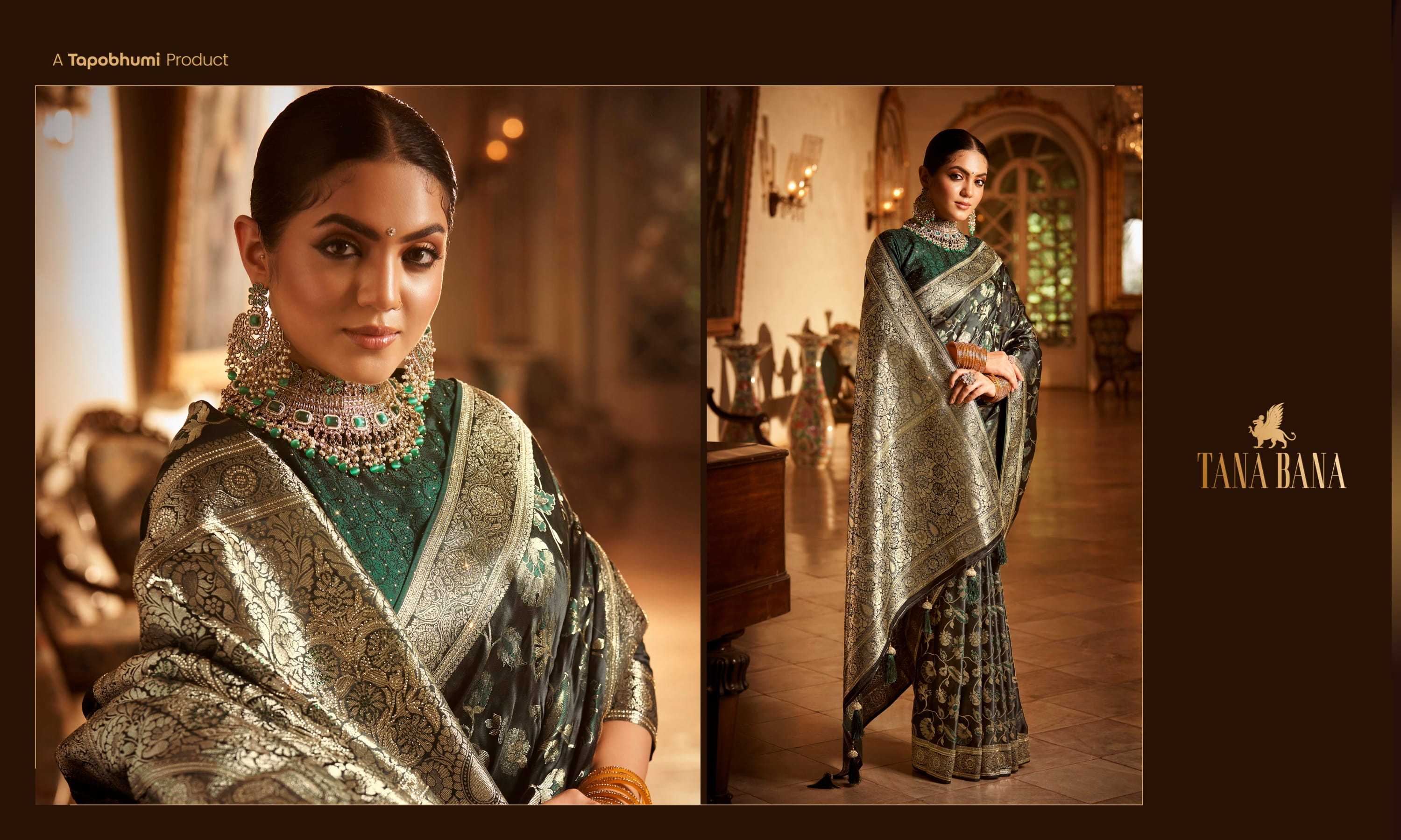 TANA BANA 2655 FANCY SATIN SILK SIROSKI WORK EXCLUSIVE DESIGN SAREE SUPPLIER