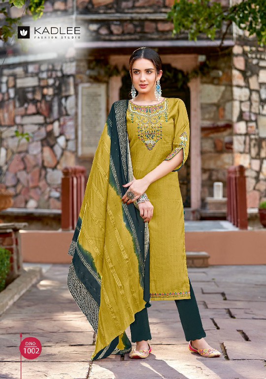 KADLEE LAUNCH KALINDI VISCOSE WEAVING PATTERN CASUAL WEAR READYMADE 3PCS DRESS