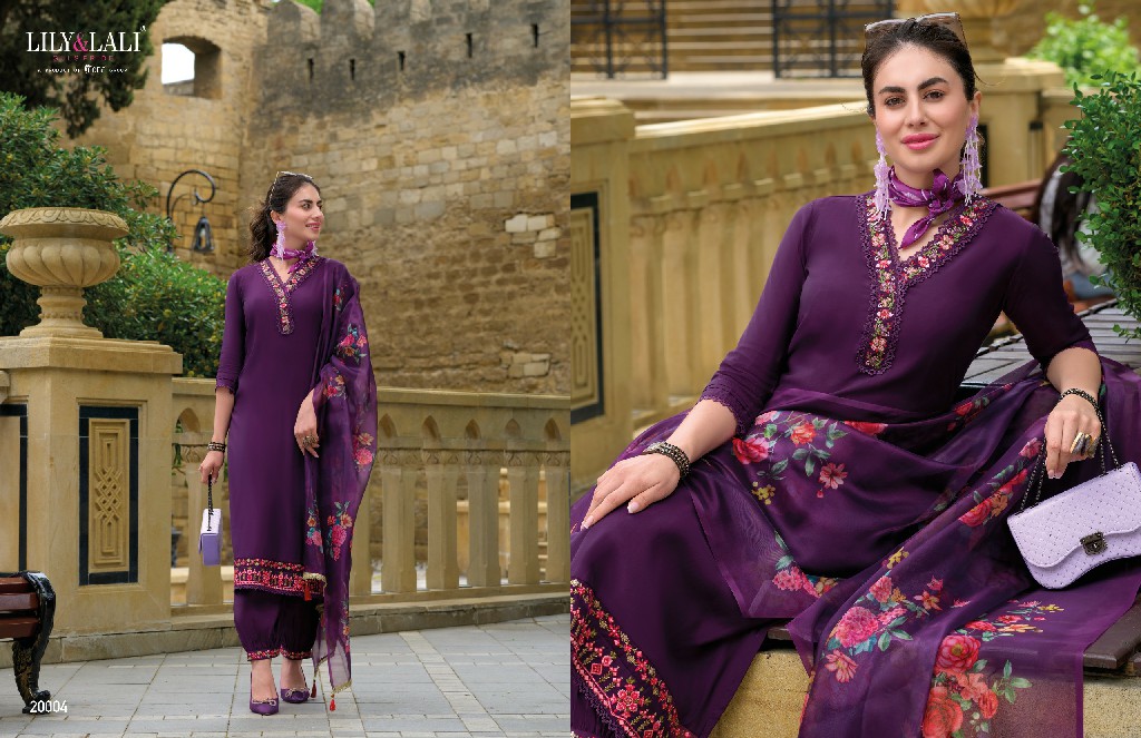 LILY AND LALI AFGHANI VOL 4 FANCY SILK PARTY WEAR HANDWORK FULL STITCH SALWAR KAMEEZ