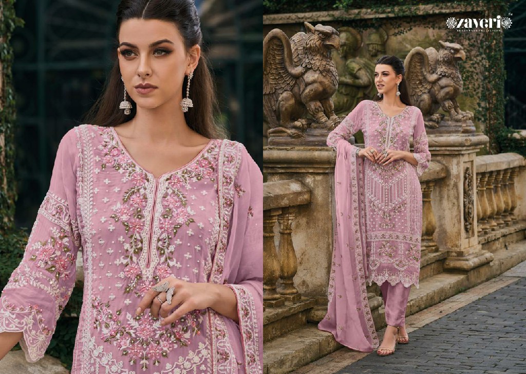 ZAVERI FEMINA COLOUR EDITION VOL 2 EMBROIDERY WORK ORIGINAL PAKISTANI FULL STITCH SALWAR SUIT