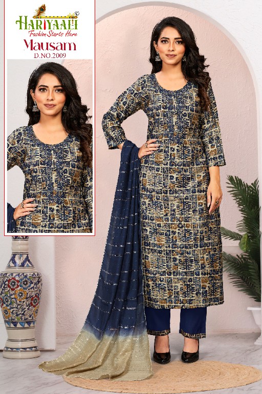 Hariyaali Mausam Vol-2 Wholesale Modal Foil Print Long Kurtis With Pant And Dupatta