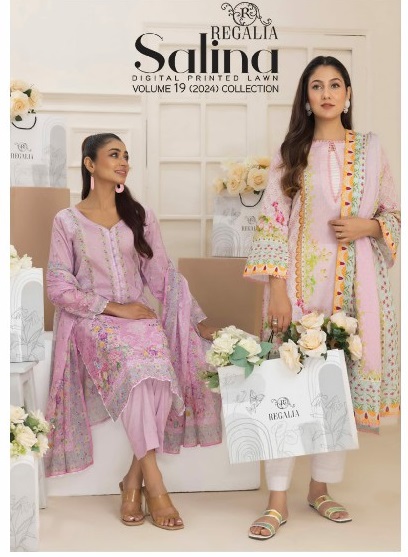 Regalia Salina Digital Printed Lawn Vol-19 2024 Collection Pakistani Suits