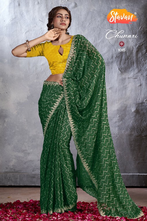 Stavan Chunari Wholesale Chiffon With Cutwork Party Wear Indian Sarees