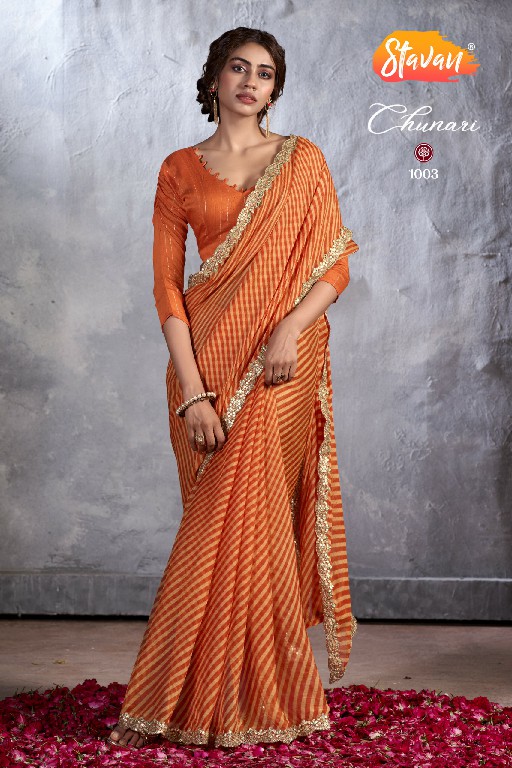 Stavan Chunari Wholesale Chiffon With Cutwork Party Wear Indian Sarees