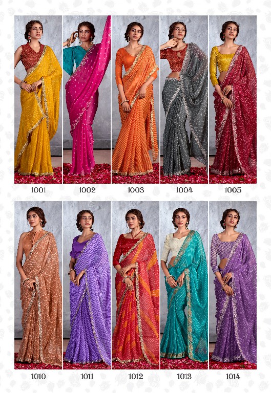 Stavan Chunari Wholesale Chiffon With Cutwork Party Wear Indian Sarees