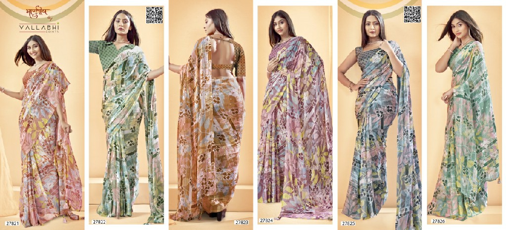 Vallabhi Sanchali Vol-4 Wholesale Georgette Fabrics Ethnic Sarees