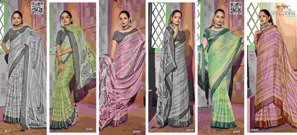 Vallabhi Urisha Wholesale Brasso Fabrics Ethnic Sarees