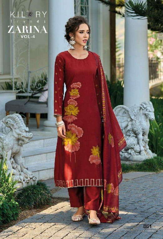 Kilory Zarina Vol-4 Wholesale Pure Viscose Muslin With Embroidery Work Suits