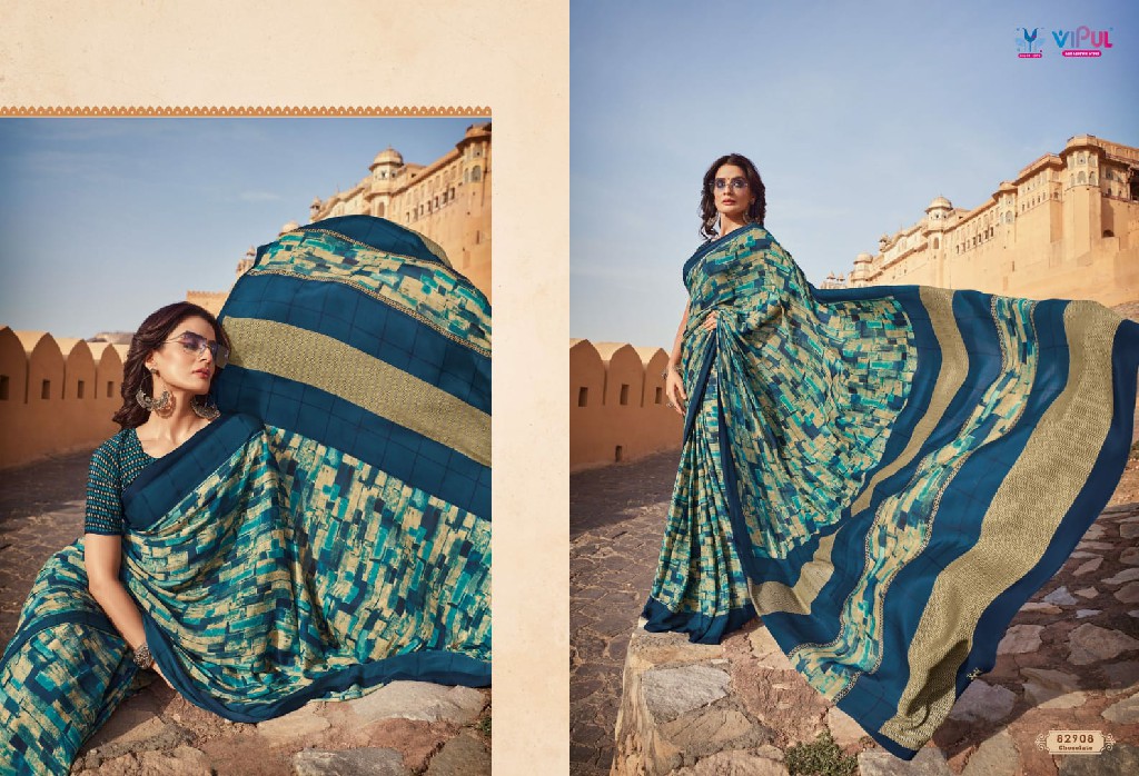 VIPUL FASHION CREPEY COLLA VOL 22 AMAZING CRAPE CASUAL WEAR SAREES SUPPLIER