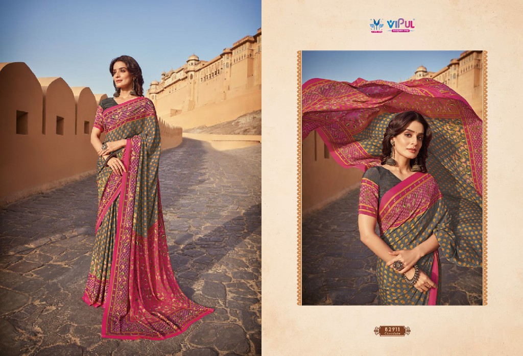 VIPUL FASHION CREPEY COLLA VOL 22 AMAZING CRAPE CASUAL WEAR SAREES SUPPLIER