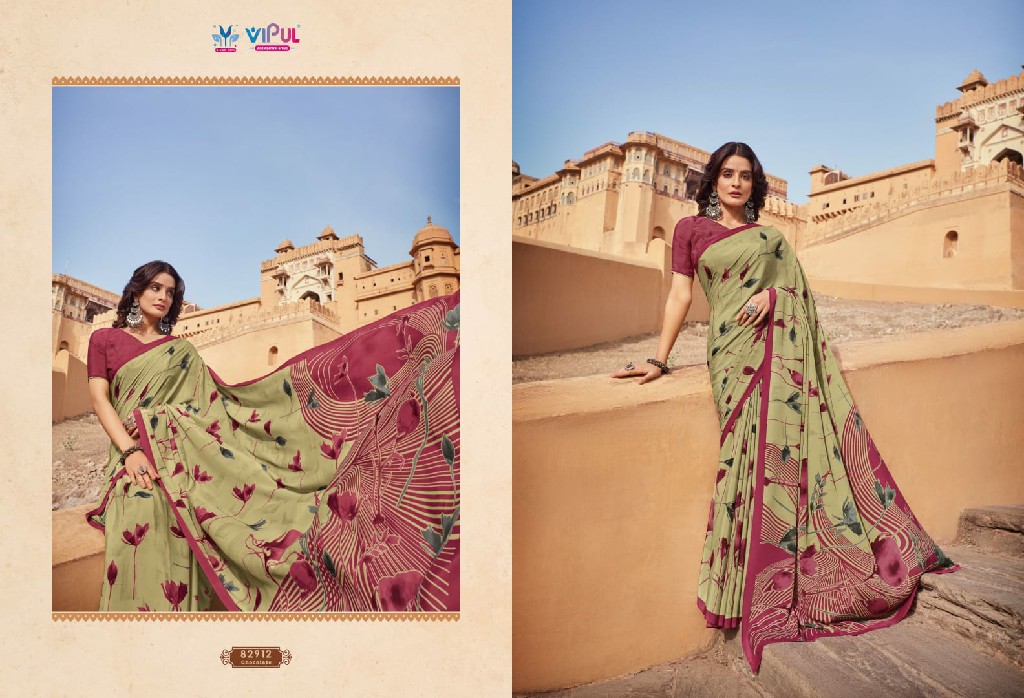 VIPUL FASHION CREPEY COLLA VOL 22 AMAZING CRAPE CASUAL WEAR SAREES SUPPLIER