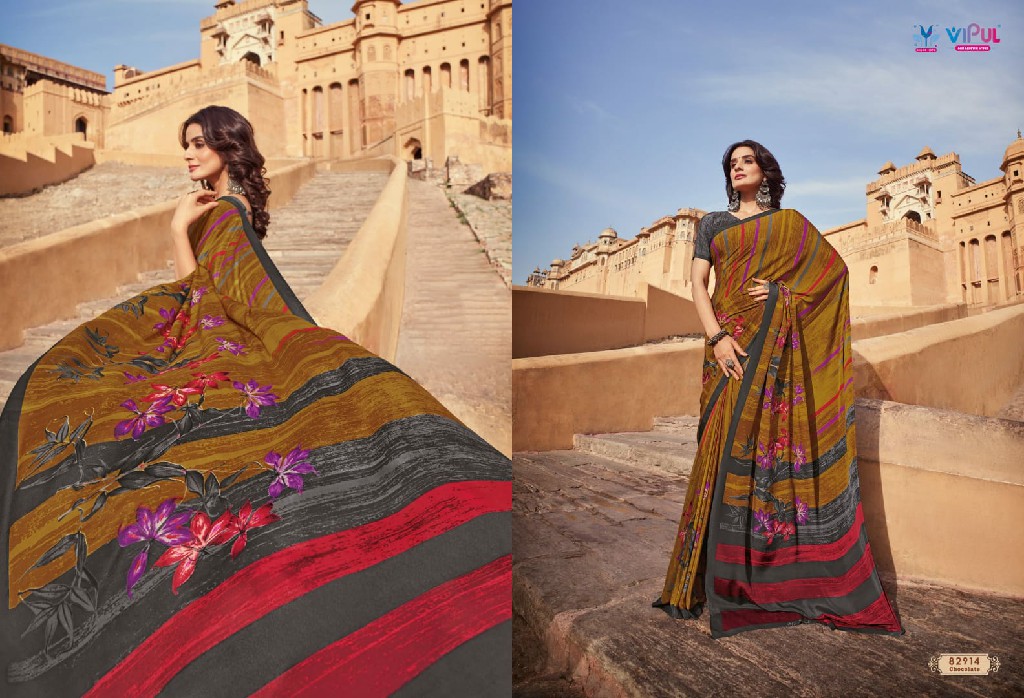 VIPUL FASHION CREPEY COLLA VOL 22 AMAZING CRAPE CASUAL WEAR SAREES SUPPLIER