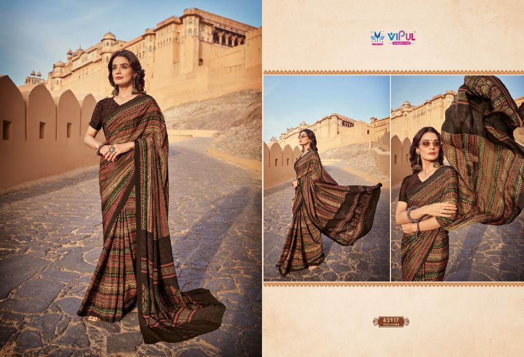 VIPUL FASHION CREPEY COLLA VOL 22 AMAZING CRAPE CASUAL WEAR SAREES SUPPLIER