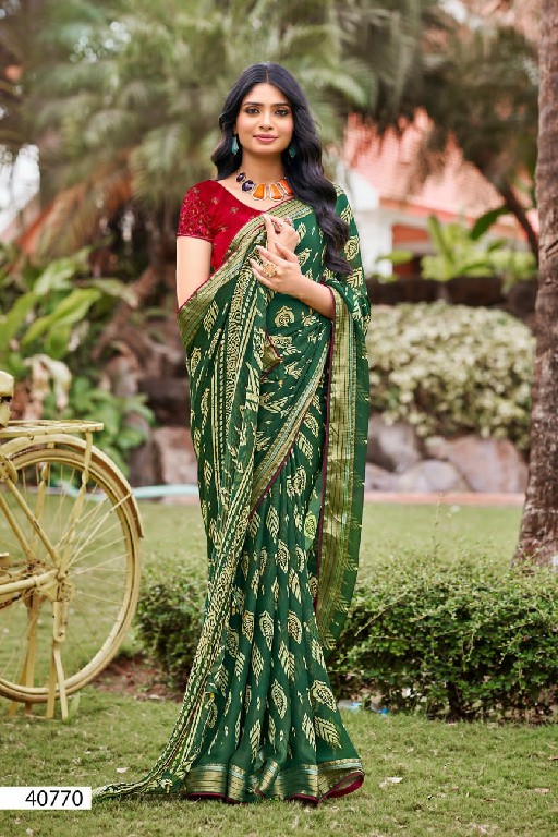 5D Designer Paridhan Vol-1 Wholesale Moss Kasab Border Ethnic Sarees