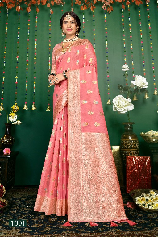 Saroj Hulchul linnin Vol-1 Wholesale Pure Slub Linen Fabrics Sarees