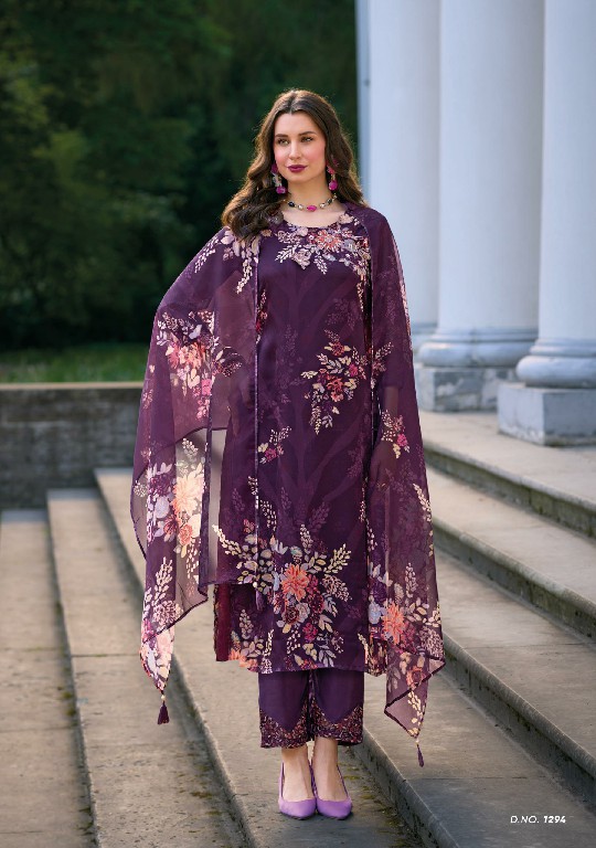 Lady Leela Rubina Vol-2 Wholesale Organza Fabrics With Handwork Kurtis Pant And Dupatta