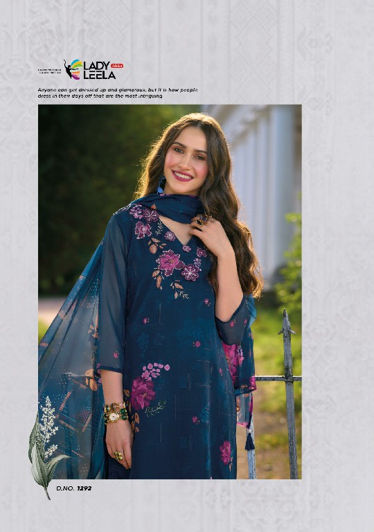 Lady Leela Rubina Vol-2 Wholesale Organza Fabrics With Handwork Kurtis Pant And Dupatta