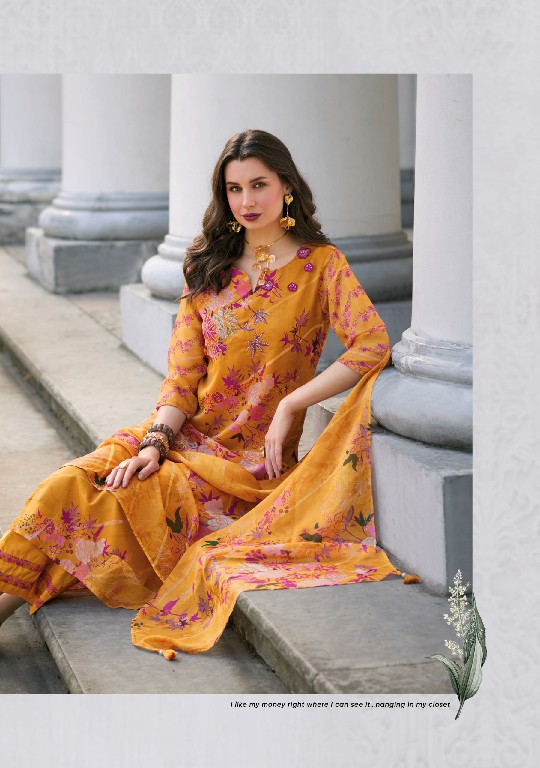 Lady Leela Rubina Vol-2 Wholesale Organza Fabrics With Handwork Kurtis Pant And Dupatta