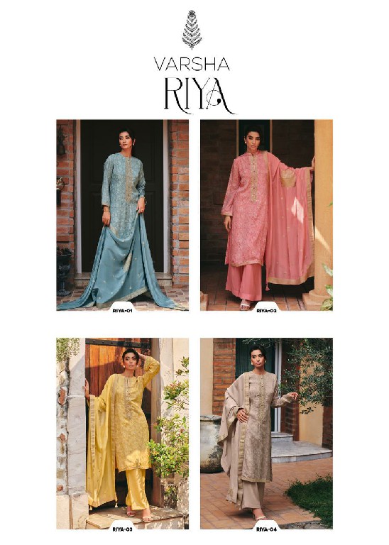 Varsha Riya Wholesale Habutai Silk With Embroidery Salwar Suits