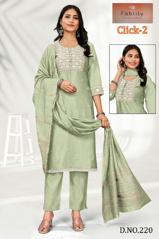 CLICK VOL 2 BY FABLILY FANCY MODAL SOLID DESIGN COMBO SET READYMADE SALWAR SUIT