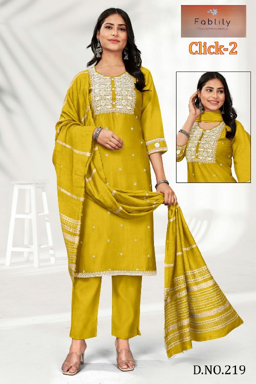 CLICK VOL 2 BY FABLILY FANCY MODAL SOLID DESIGN COMBO SET READYMADE SALWAR SUIT