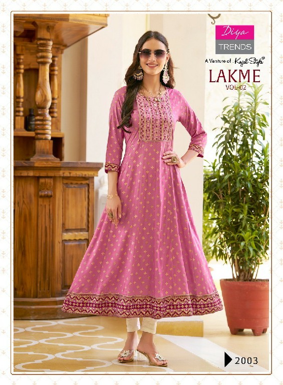 DIYA TRENDS LAKME VOL 2 EMBROIDERY WORK FULLY STITCH FROCK STYLE BIG SIZE GOWN