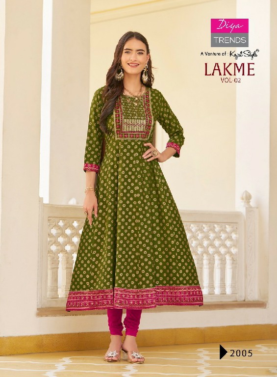 DIYA TRENDS LAKME VOL 2 EMBROIDERY WORK FULLY STITCH FROCK STYLE BIG SIZE GOWN