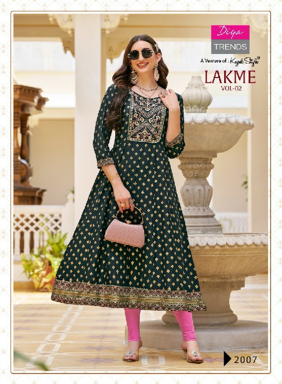 DIYA TRENDS LAKME VOL 2 EMBROIDERY WORK FULLY STITCH FROCK STYLE BIG SIZE GOWN