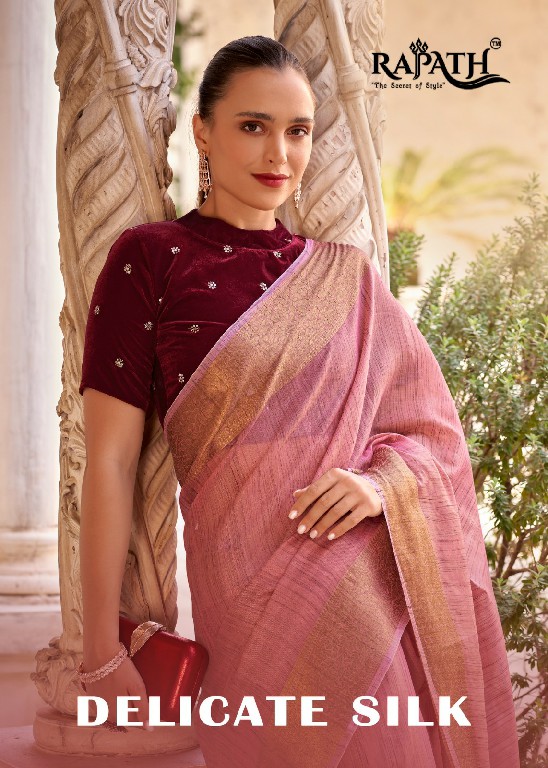 DELICATE SILK BY RAJPATH TISSUE LINEN WITH ZARI WEAVING CLASSIC LOOK SAREE TRADERS