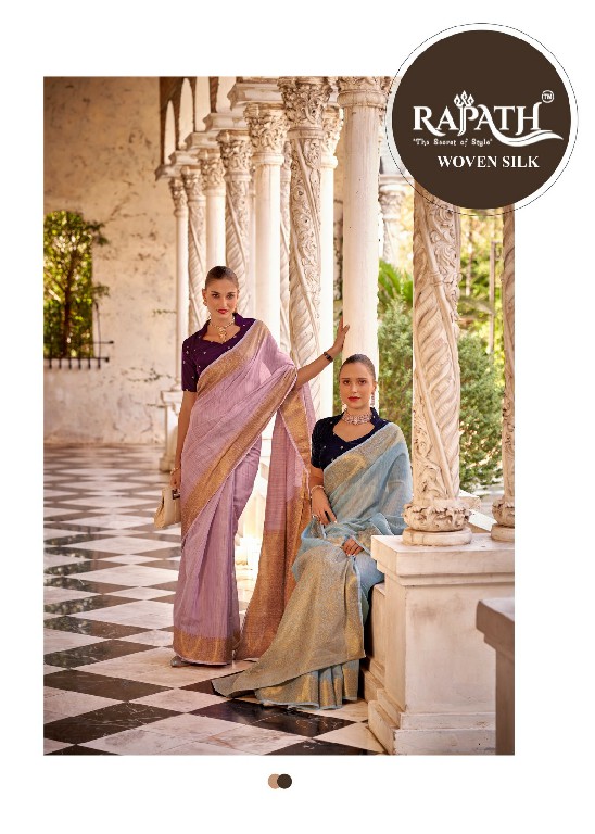 DELICATE SILK BY RAJPATH TISSUE LINEN WITH ZARI WEAVING CLASSIC LOOK SAREE TRADERS