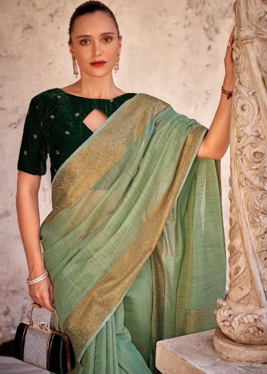 DELICATE SILK BY RAJPATH TISSUE LINEN WITH ZARI WEAVING CLASSIC LOOK SAREE TRADERS