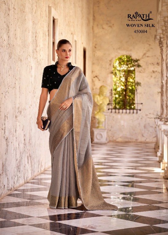 DELICATE SILK BY RAJPATH TISSUE LINEN WITH ZARI WEAVING CLASSIC LOOK SAREE TRADERS