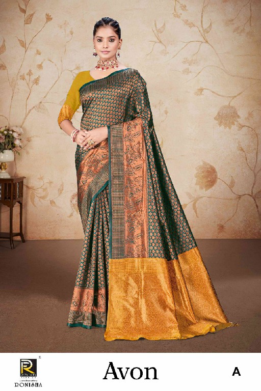 RONISHA AVON BY RANJNA SAREE BANARASI SILK PREMIUM FABRICS SUPER HIT COLLECTION SAREES