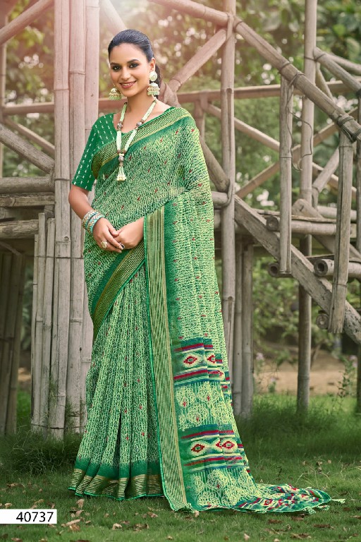 5D Designer Ganga Vol-3 Wholesale Bright Simmer Chiffon Blouse Sarees