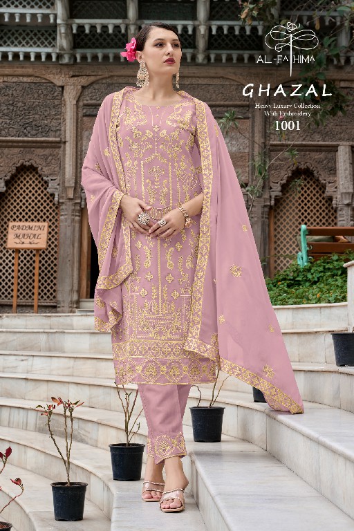 AL Fathima Ghazal Wholesale Readymade Faux Georgette Pakistani Suits