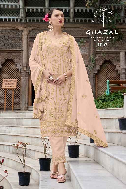 AL Fathima Ghazal Wholesale Readymade Faux Georgette Pakistani Suits