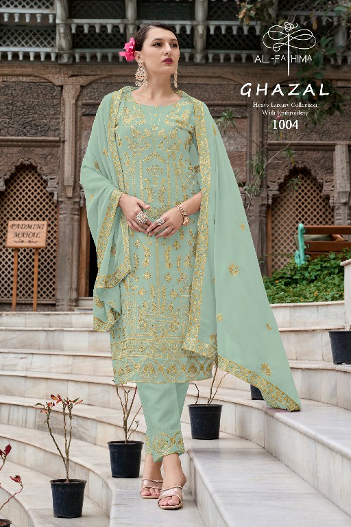 AL Fathima Ghazal Wholesale Readymade Faux Georgette Pakistani Suits