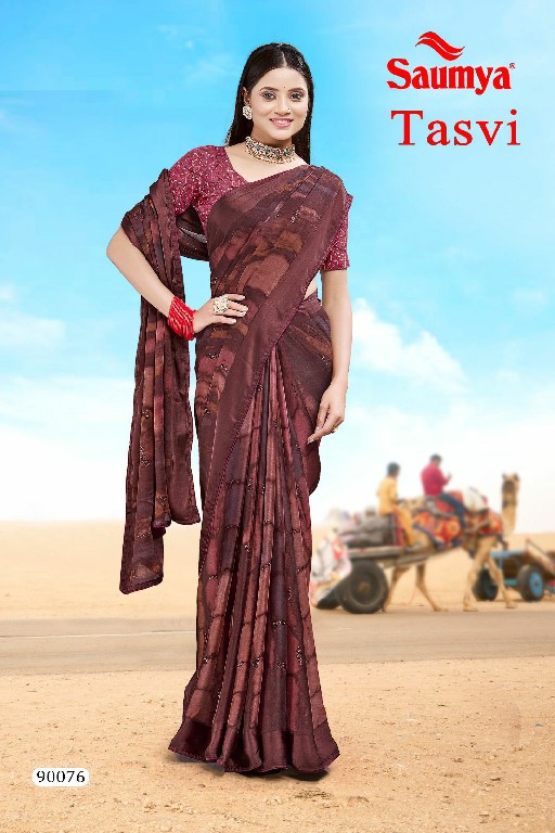 Saumya Tasvi Wholesale Kreva Satin Patta With Half Tone Ethnic Sarees