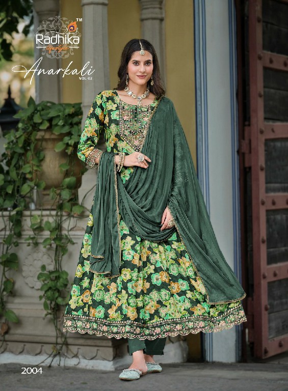 RADHIKA LIFESTYLE ANARKALI VOL 2 HEAVY RAYON FOIL PRINTED FULLSTITCH BIG SIZE 3PCS DRESS