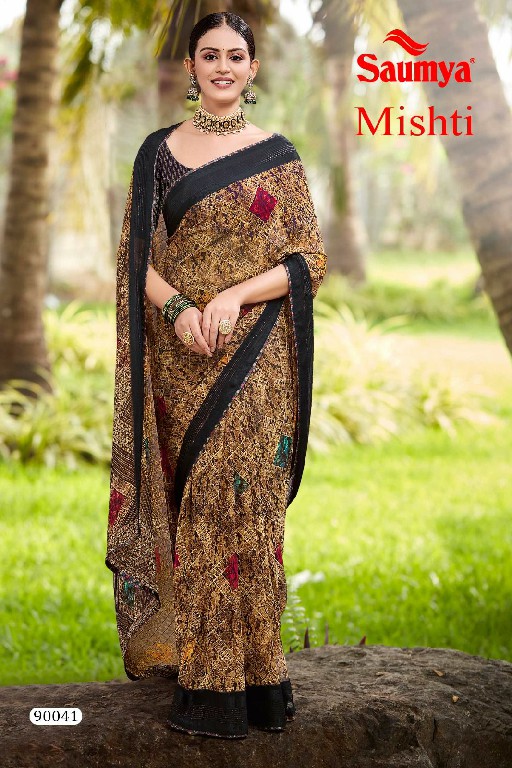 SAUMYA LAUCH MISTHI COLOUR COMBINATION DIGITAL PIPING PRINTED SAREE