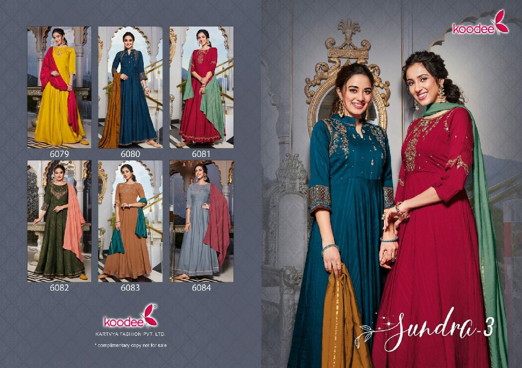 Koodee Sundra Vol-3 Wholesale Gown With Dupatta