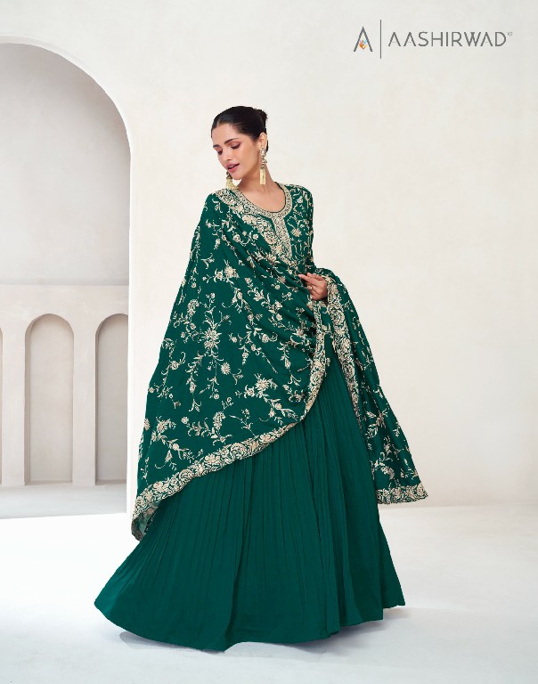 Aashirwad Veronica Wholesale Premium Silk Gown With Dupatta