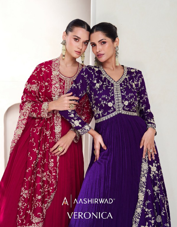 Aashirwad Veronica Wholesale Premium Silk Gown With Dupatta