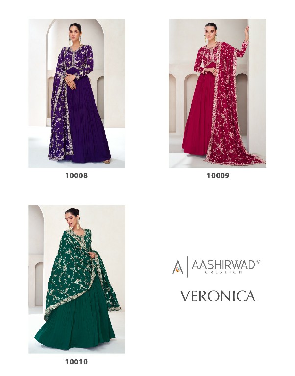 Aashirwad Veronica Wholesale Premium Silk Gown With Dupatta