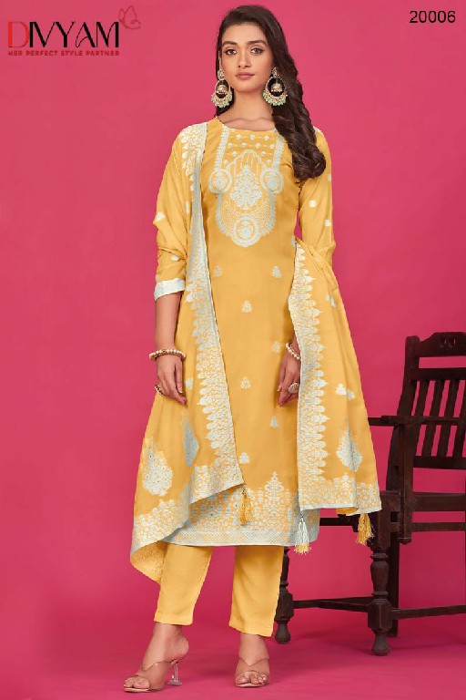 Divyam Daisy Wholesale Pure Organza Fabrics Straight Suits